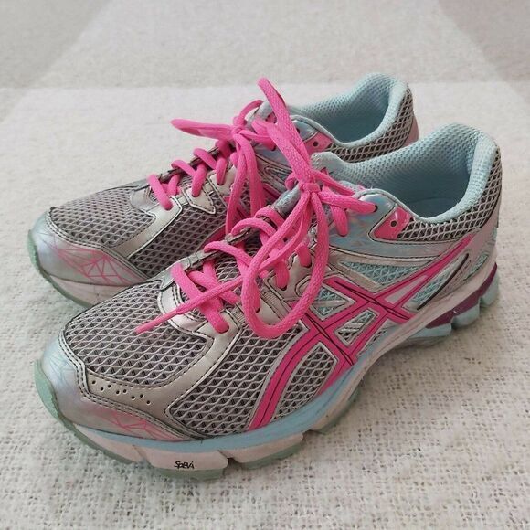 ASICS GT-1000 3 Road-Running Shoes - Women's Size 8 Aqua, Silver And Hot… - Picture 1 of 8